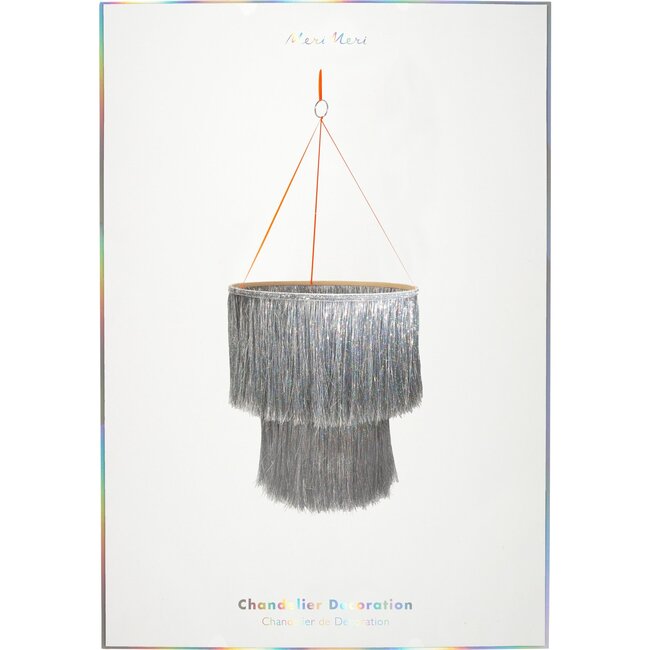Tinsel Chandelier, Silver - Decorations - 4
