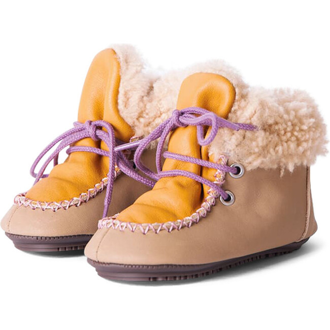 Lace Sheep Boots, Beige