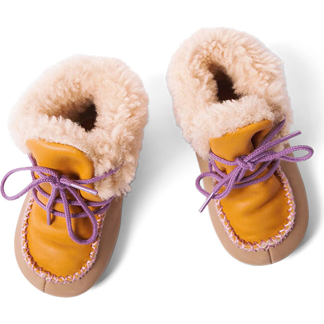 Lace Sheep Boots, Beige - Booties - 3