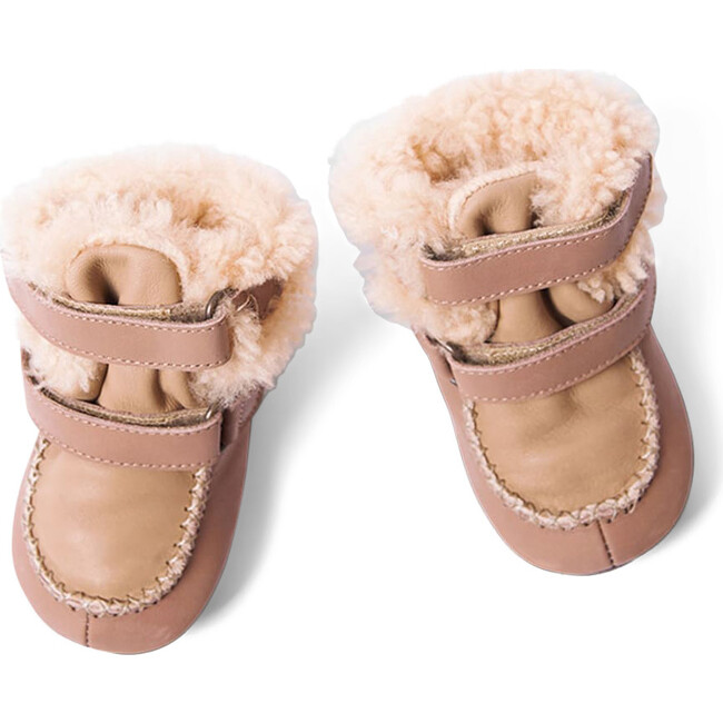Straps Sheep Boots, Dark Nude - Boots - 3
