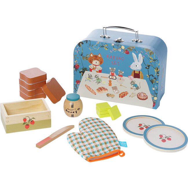 Manhattan Toy Forest Tales 17-Piece Pretend Bread Baking and Serving Set for Two with Carrying Case