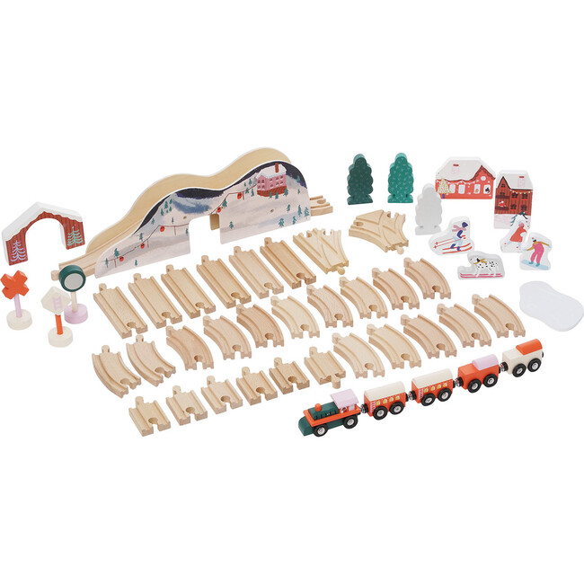 Manhattan Toy Alpine Express 49-Piece Wooden Toy Train Set with Scenic Accessories for Toddlers 3 Years and Up - Play Kits - 3