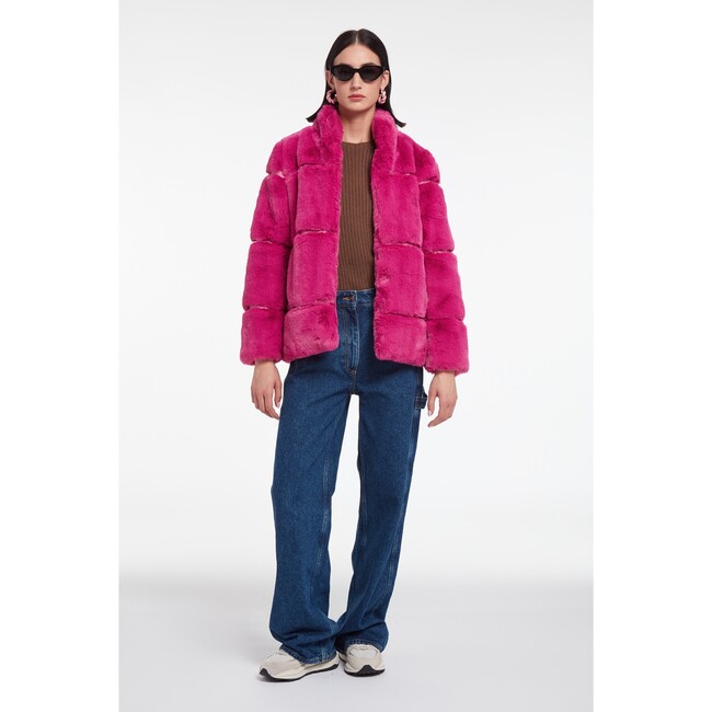 Women's Skylar Confetti Pink Faux Fur Coat