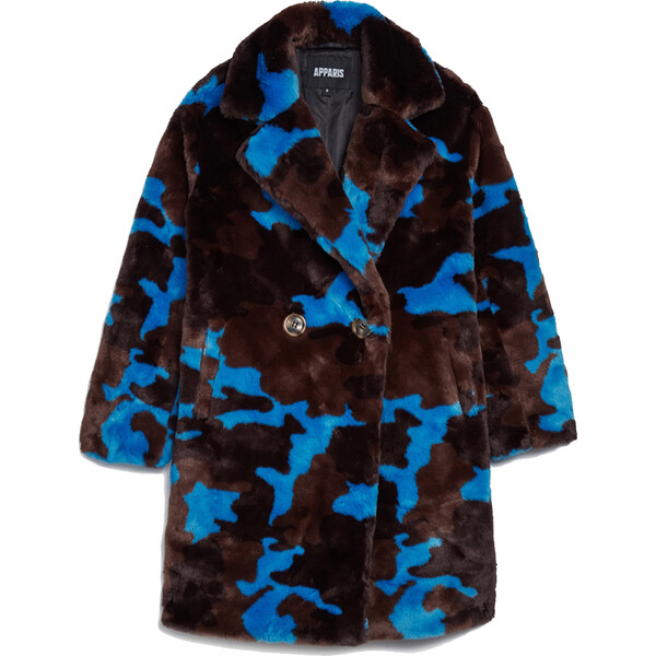 Women's Jahaira Blue/Espresso Camo Coat Apparis Jackets