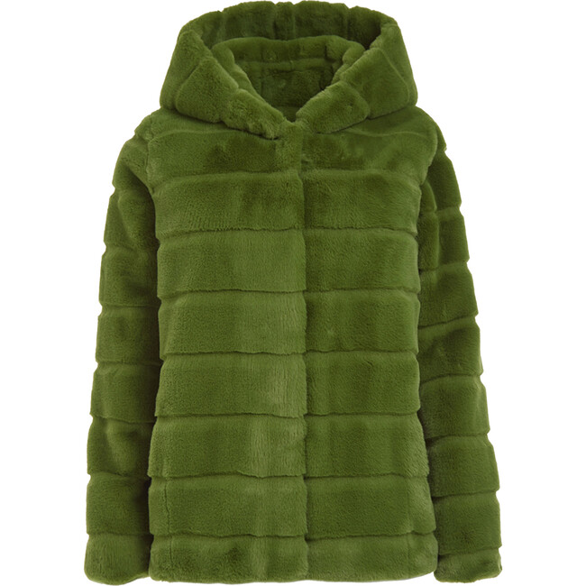 Women's Goldie Moss Green Faux Fur Coat
