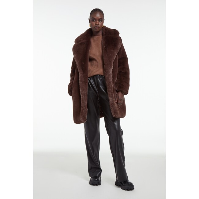 Women's Stella Espresso Faux Fur Coat - Fur & Faux Fur Coats - 2