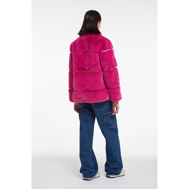 Women's Skylar Confetti Pink Faux Fur Coat - Fur & Faux Fur Coats - 3