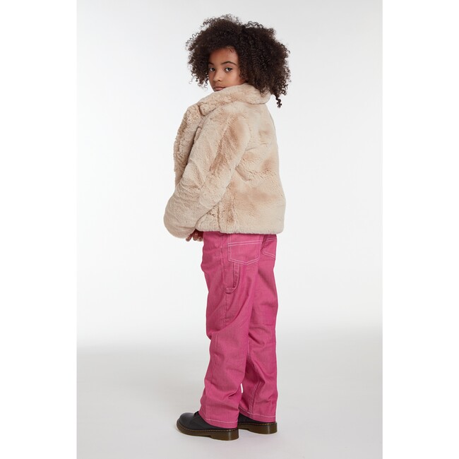 Milly Kids Latte Faux Fur Coat - Faux Fur Coats - 3