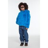 Goldie Kids Azure Blue Faux Fur Coat - Faux Fur Coats - 2