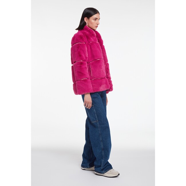 Women's Skylar Confetti Pink Faux Fur Coat - Fur & Faux Fur Coats - 4