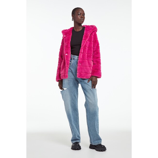 Women's Goldie Confetti Pink Faux Fur Coat