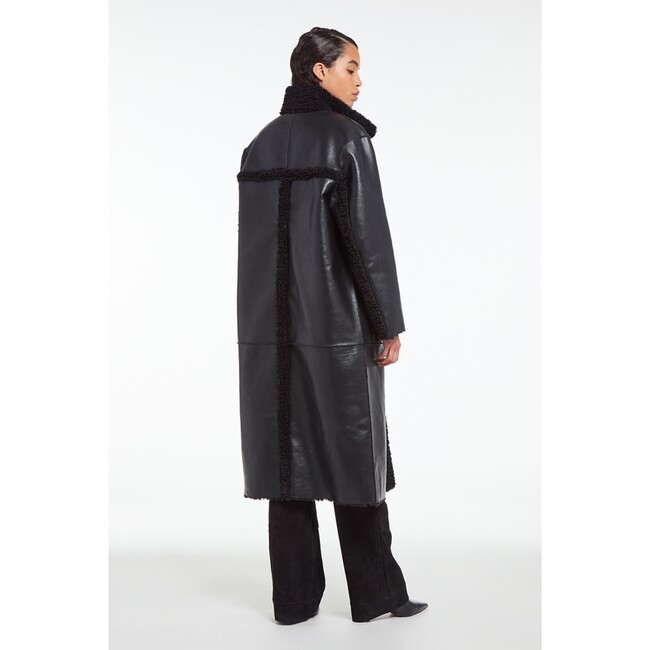 Women's Tilly Noir Vegan Leather Coat - Coats - 3