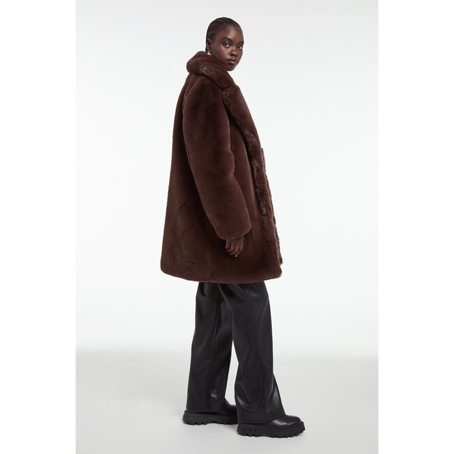Women's Stella Espresso Faux Fur Coat - Fur & Faux Fur Coats - 4