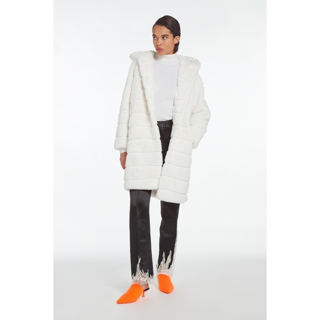 Women's Celina Ivory Faux Fur Coat - Fur & Faux Fur Coats - 2