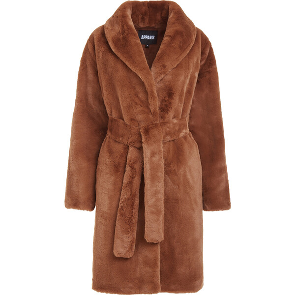 Women's Bree Camel Faux Fur Coat - Apparis Jackets & Coats | Maisonette