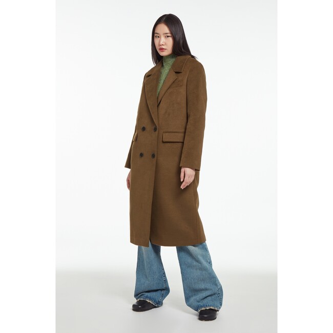 Women's Aaron Pea Green Coat - Faux Fur Coats - 4