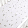 Fleur + Stripe Crib Sheet, Ivory - Crib Sheets - 1 - thumbnail