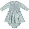 Tiffany Hand-Smocked Baby Dress, Floral, Blue - Dresses - 1 - thumbnail