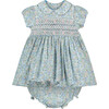Tamara Floral Hand-Smocked Baby Dress, Blue - Dresses - 1 - thumbnail