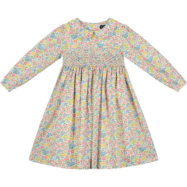 Imani Hand-Smocked Girls Dress, Floral - Dresses - 1