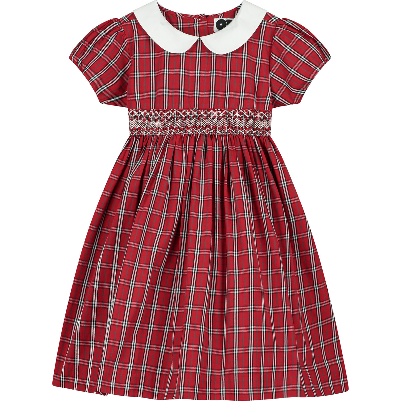 Judi Hand-Smocked Girls Dress, Red Tartan - Question Everything Dresses |  Maisonette