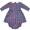 Nina Hand-Smocked Baby Dress, Blue & Pink Floral - Dresses - 3