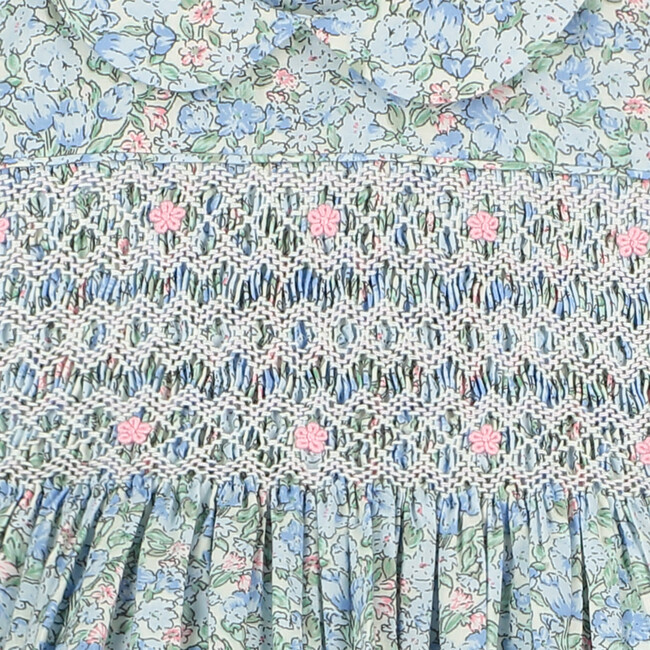Tamara Floral Hand-Smocked Baby Dress, Blue - Dresses - 4