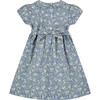 Marisol Hand-Smocked Girls Dress, Blue Floral - Dresses - 3