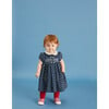 Polly Hand- Smocked Baby Dress, Polka Dot, Navy - Dresses - 2