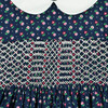 Nicolette Hand-Smocked Girls Dress, Navy Floral - Dresses - 4