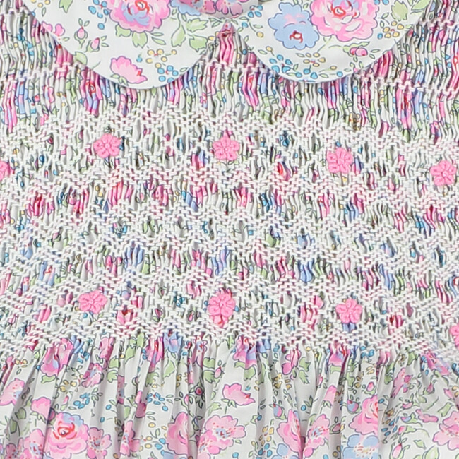 Hilda Hand-Smocked Baby Dress, Pink Floral - Dresses - 4