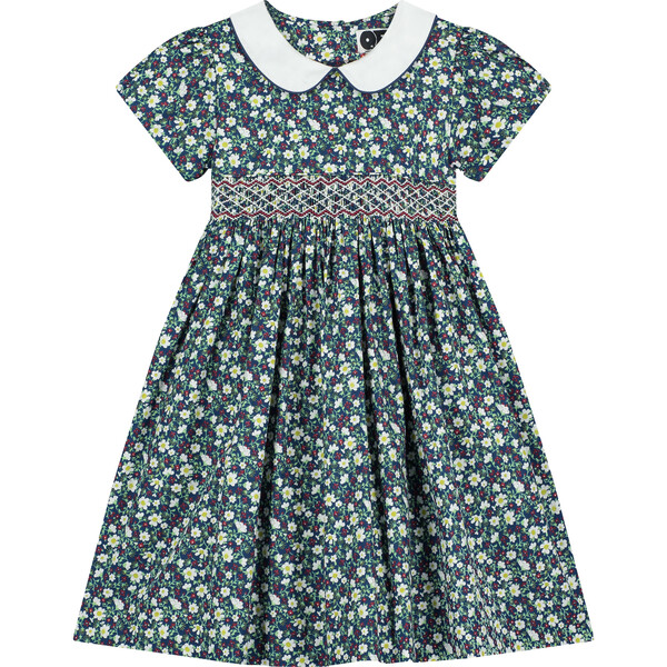 Cissy Hand-Smocked Girls Dress, Navy Floral - Question Everything ...