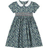 Cissy Hand-Smocked Girls Dress, Navy Floral - Dresses - 1 - thumbnail