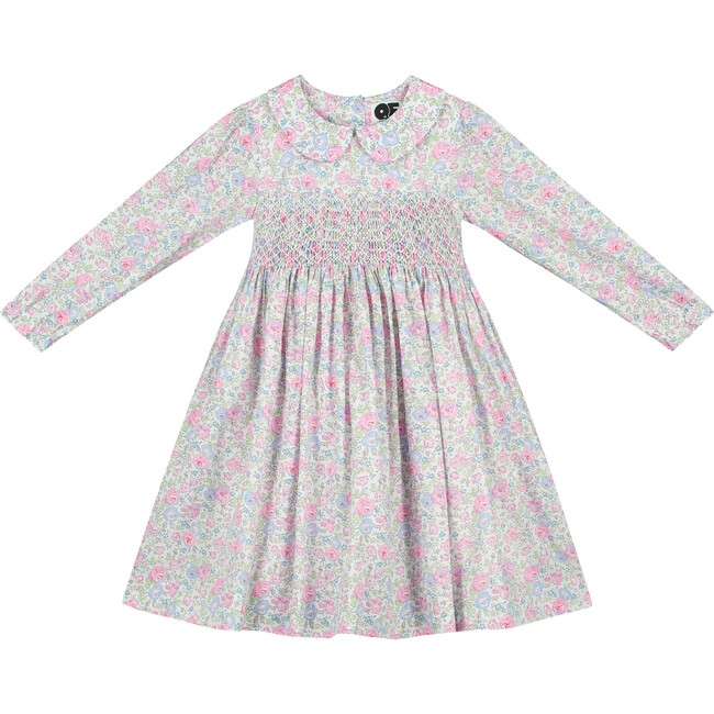 Briella Hand-Smocked Girls Dress, Floral - Dresses - 1