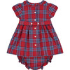 Corabel Hand-Smocked Baby Dress, Tartan, Red - Dresses - 3