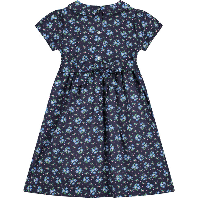Estella Hand-Smocked Girls Dress, Navy Floral - Dresses - 3