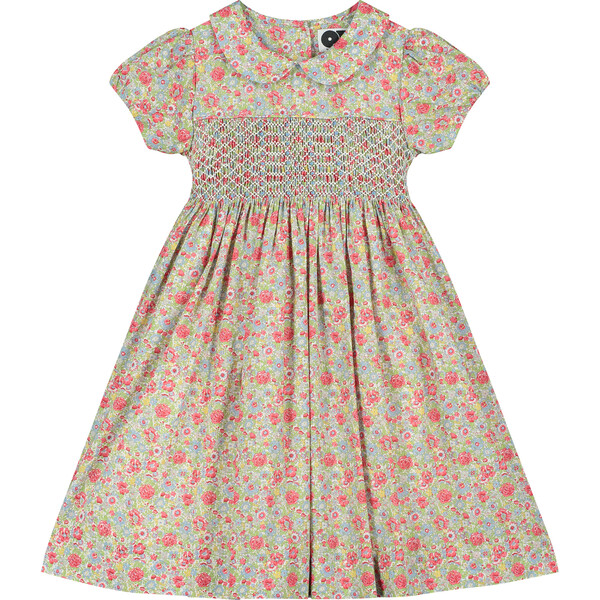 Beatrice Hand-Smocked Girls Dress, Floral - Question Everything Dresses ...