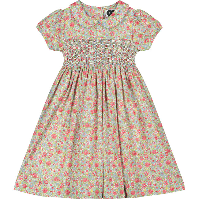 Beatrice Hand-Smocked Girls Dress, Floral - Dresses - 1