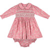 Aurelie Hand-Smocked Baby Dress, Pink Floral - Dresses - 1 - thumbnail