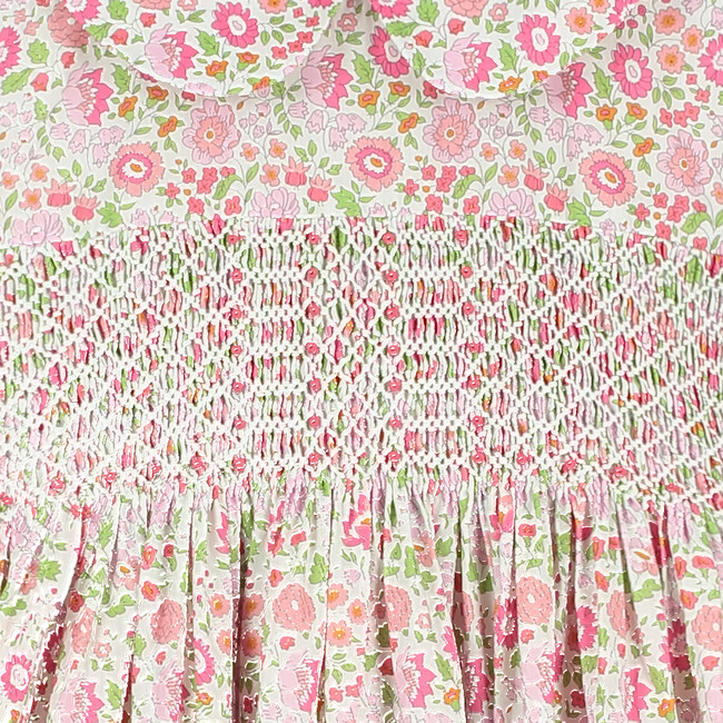 Orla Hand-Smocked Girls Dress, Floral - Dresses - 4