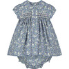Alma Hand-Smocked Baby Dress, Blue Floral - Dresses - 1 - thumbnail