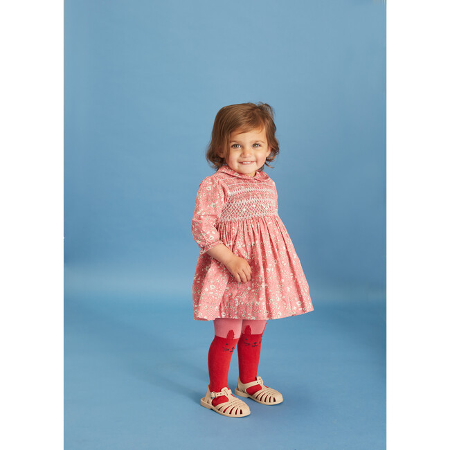 Aurelie Hand-Smocked Baby Dress, Pink Floral