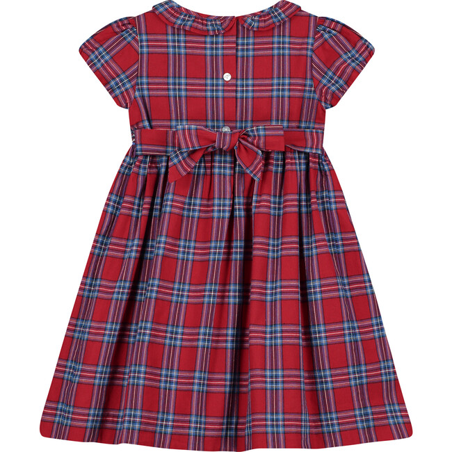 Bijoux Hand-Smocked Girls Dress, Red Tartan - Dresses - 3