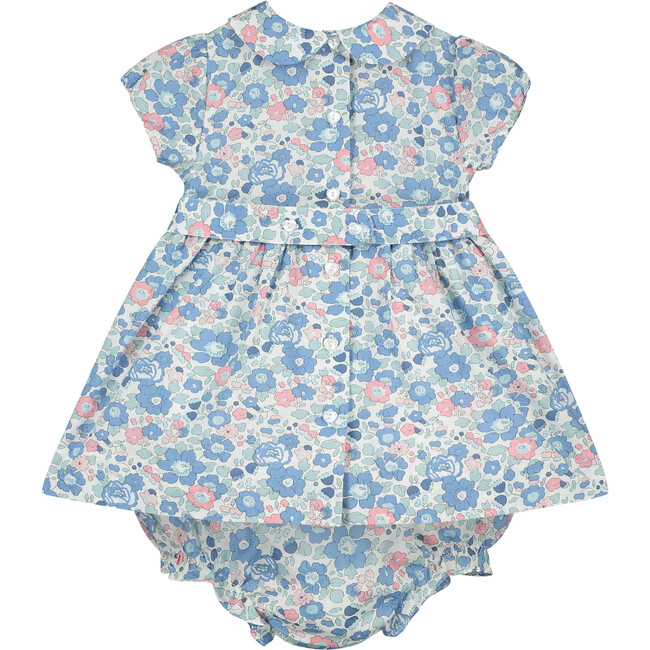 Lilah Hand-Smocked Baby Dress, Blue Floral - Dresses - 3