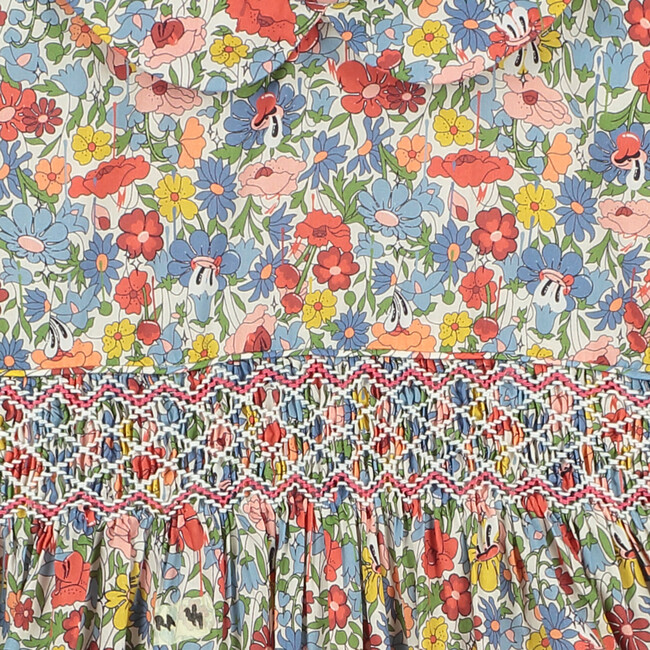 Lara Hand-Smocked Girls Dress, Floral - Dresses - 4