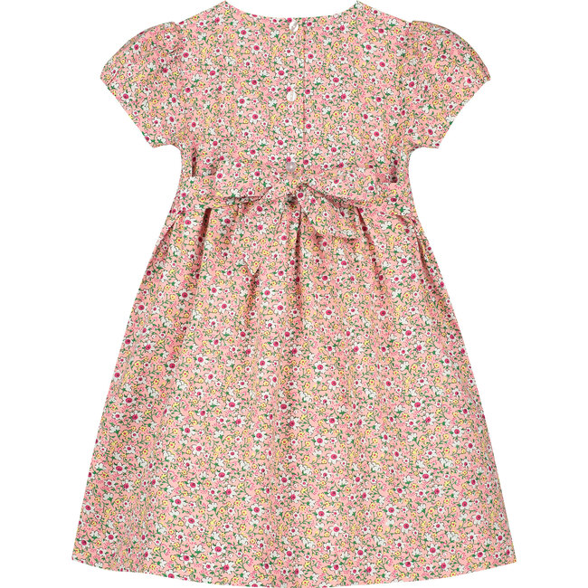 Adina Hand-Smocked Girls Dress, Pink Floral - Dresses - 3