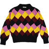 Women's Basket Weave Sweater, Multi Burgundy - Sweaters - 1 - thumbnail