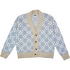 Women's Flower Chain Cardi, Light Blue - Cardigans - 1 - thumbnail