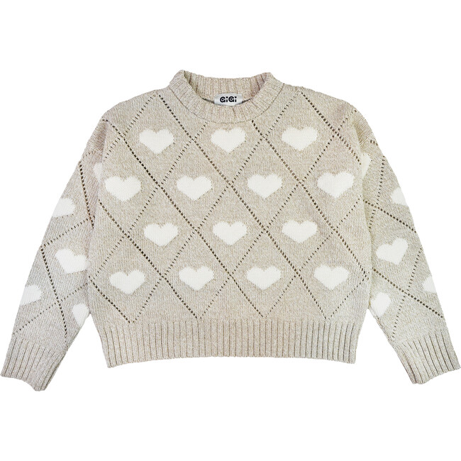 Women's Love Sweater, Beige Marl