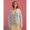 Women's Flower Chain Cardi, Light Blue - Cardigans - 2